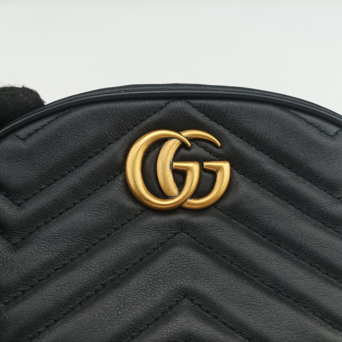 Vintage Gucci GG Marmont Black Leather 476434 bum bag/waist bag | stylenewstar