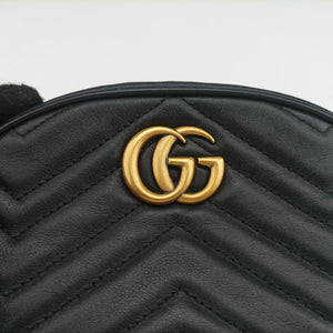 Vintage Gucci GG Marmont Black Leather 476434 bum bag/waist bag | stylenewstar