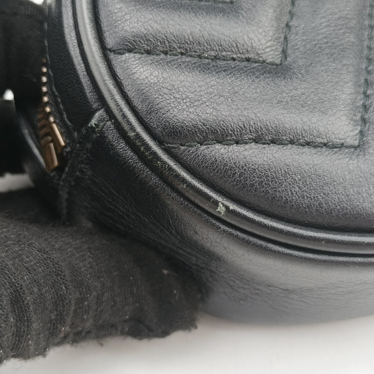Vintage Gucci GG Marmont Black Leather 476434 bum bag/waist bag | stylenewstar