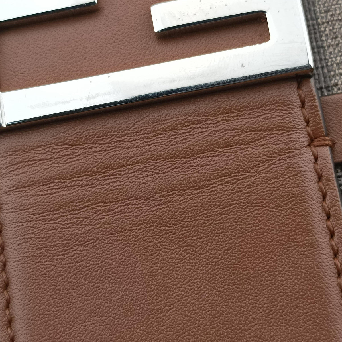 Pre-owned Fendi Zucca Trunk Brown PVC coated canvas×Leather 7VA507 shoulderbag | stylenewstar