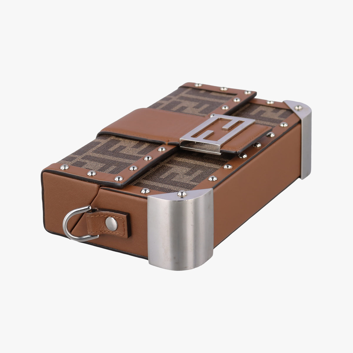 Pre-owned Fendi Zucca Trunk Brown PVC coated canvas×Leather 7VA507 shoulderbag | stylenewstar