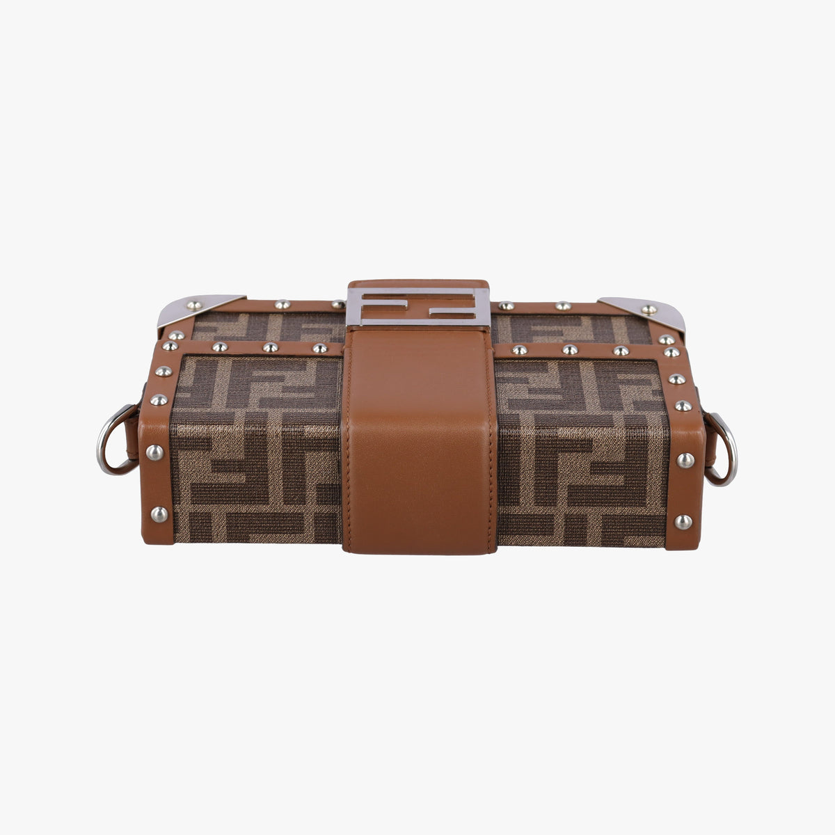 Pre-owned Fendi Zucca Trunk Brown PVC coated canvas×Leather 7VA507 shoulderbag | stylenewstar