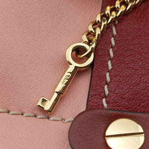 Pre-owned Chloe Aby Pink x Red Leather  shoulderbag | stylenewstar