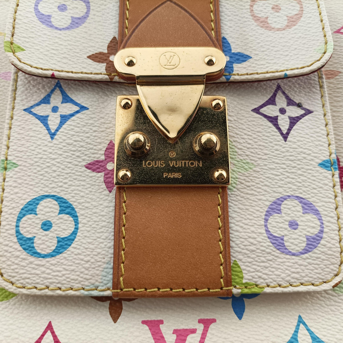 Vintage Louis Vuitton Alma GM white Monogram Multicolor M40441 handbag | stylenewstar