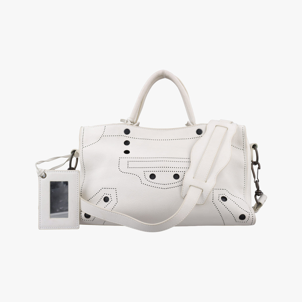 Pre-owned Balenciaga Giant City White lambskin  shoulderbag | stylenewstar