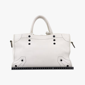 Pre-owned Balenciaga Giant City White lambskin  shoulderbag | stylenewstar