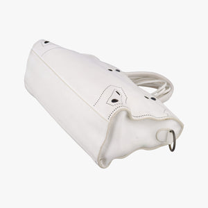 Pre-owned Balenciaga Giant City White lambskin  shoulderbag | stylenewstar