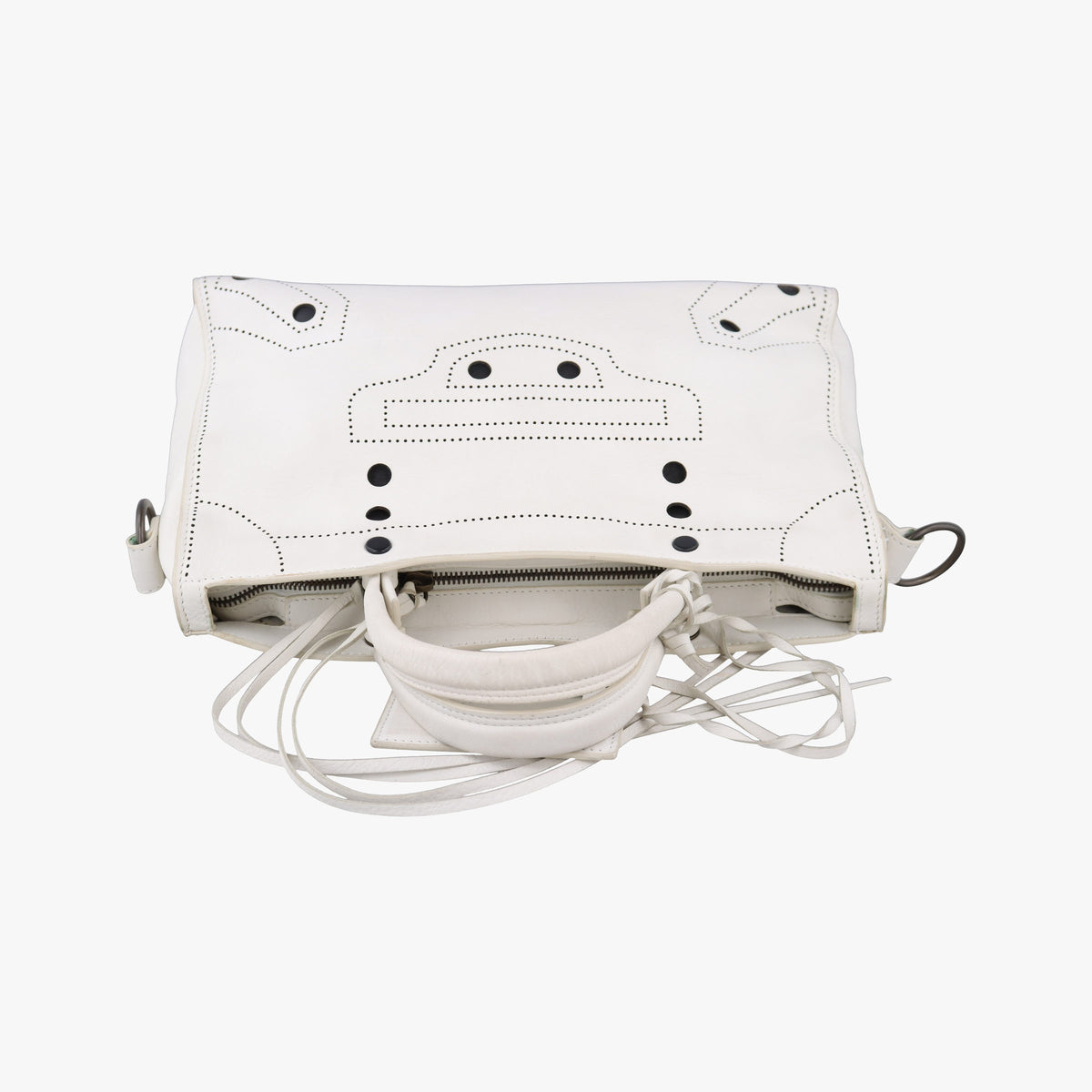 Pre-owned Balenciaga Giant City White lambskin  shoulderbag | stylenewstar