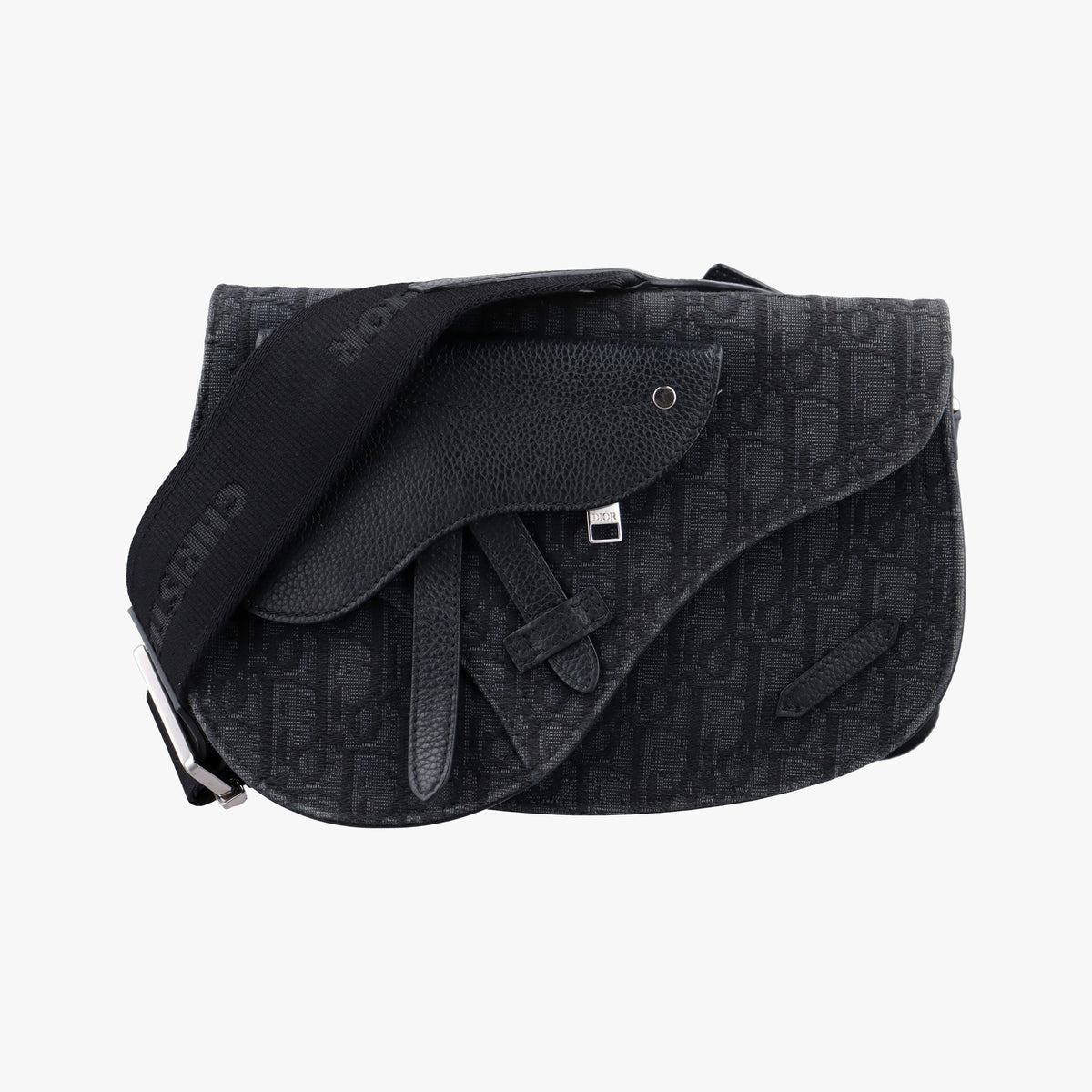 Pre-owned Christian Dior Saddle Black Jacquard  bum bag/waist bag | stylenewstar