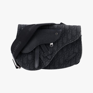Pre-owned Christian Dior Saddle Black Jacquard  bum bag/waist bag | stylenewstar
