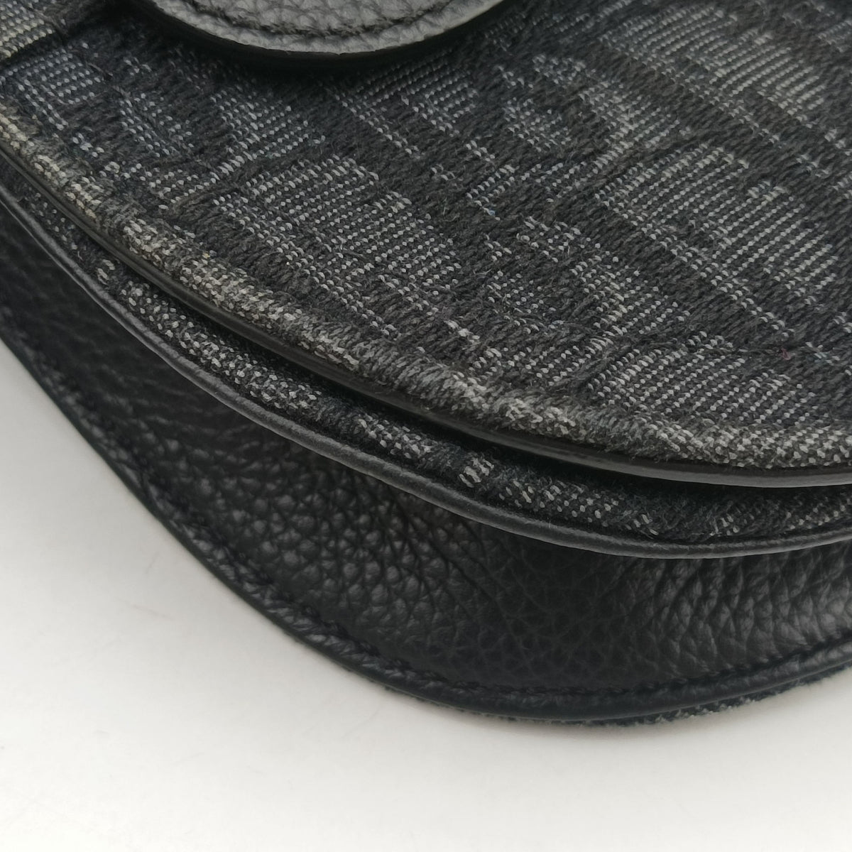 Pre-owned Christian Dior Saddle Black Jacquard  bum bag/waist bag | stylenewstar