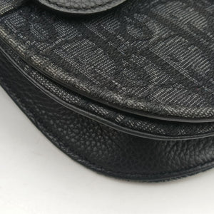 Pre-owned Christian Dior Saddle Black Jacquard  bum bag/waist bag | stylenewstar