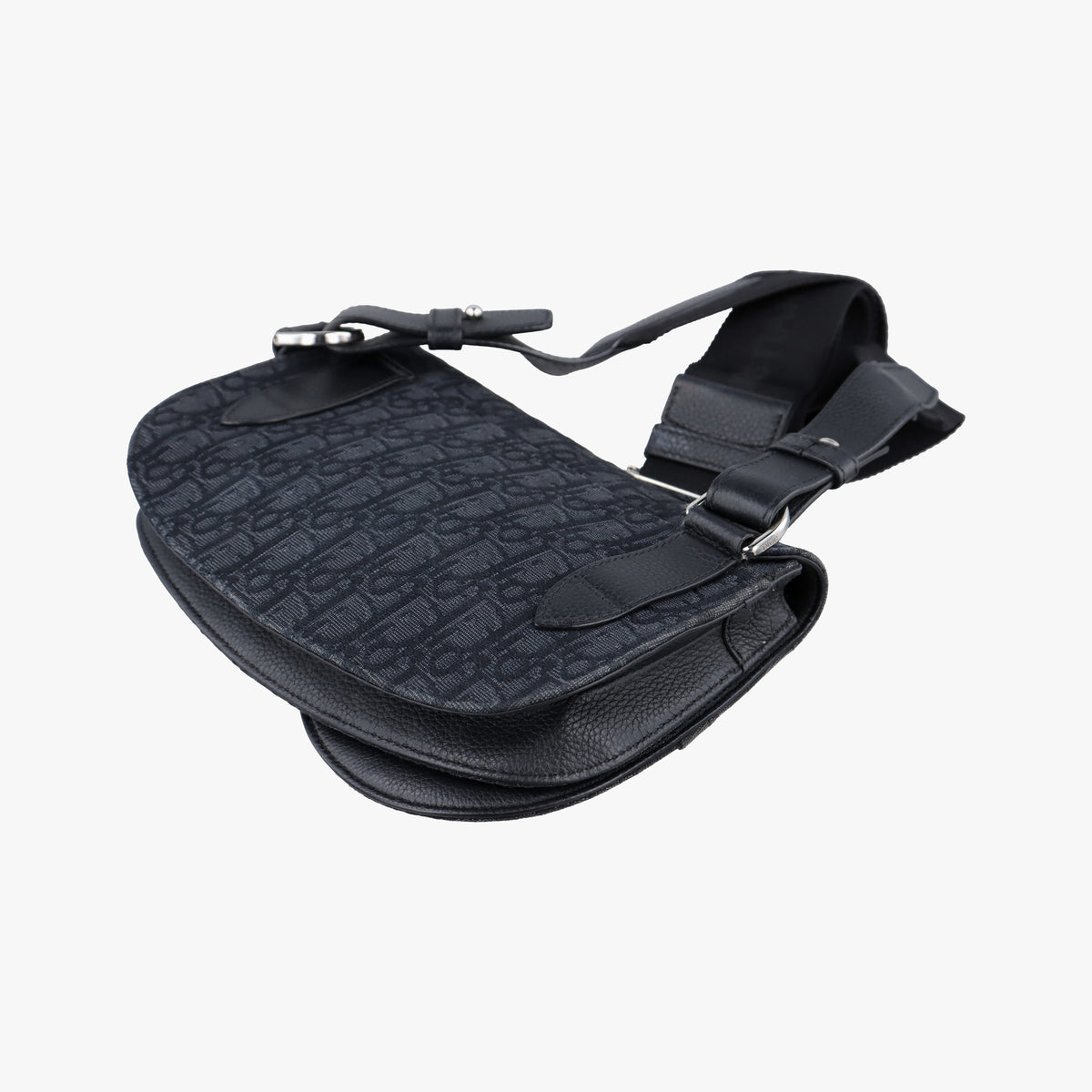 Pre-owned Christian Dior Saddle Black Jacquard  bum bag/waist bag | stylenewstar