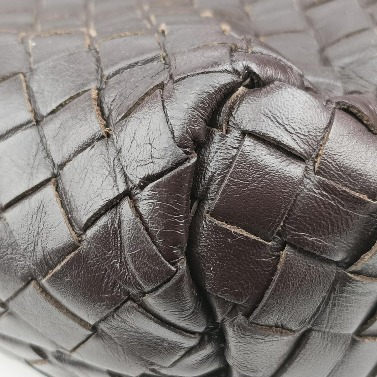 Vintage Bottega Veneta Intrecciato Brown lambskin  handbag | stylenewstar