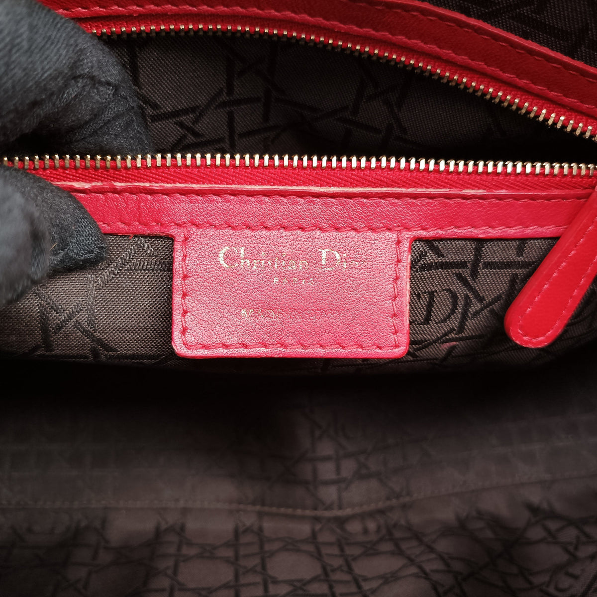 Vintage Christian Dior Lady Dior Red lambskin  handbag | stylenewstar