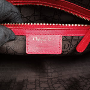 Vintage Christian Dior Lady Dior Red lambskin  handbag | stylenewstar