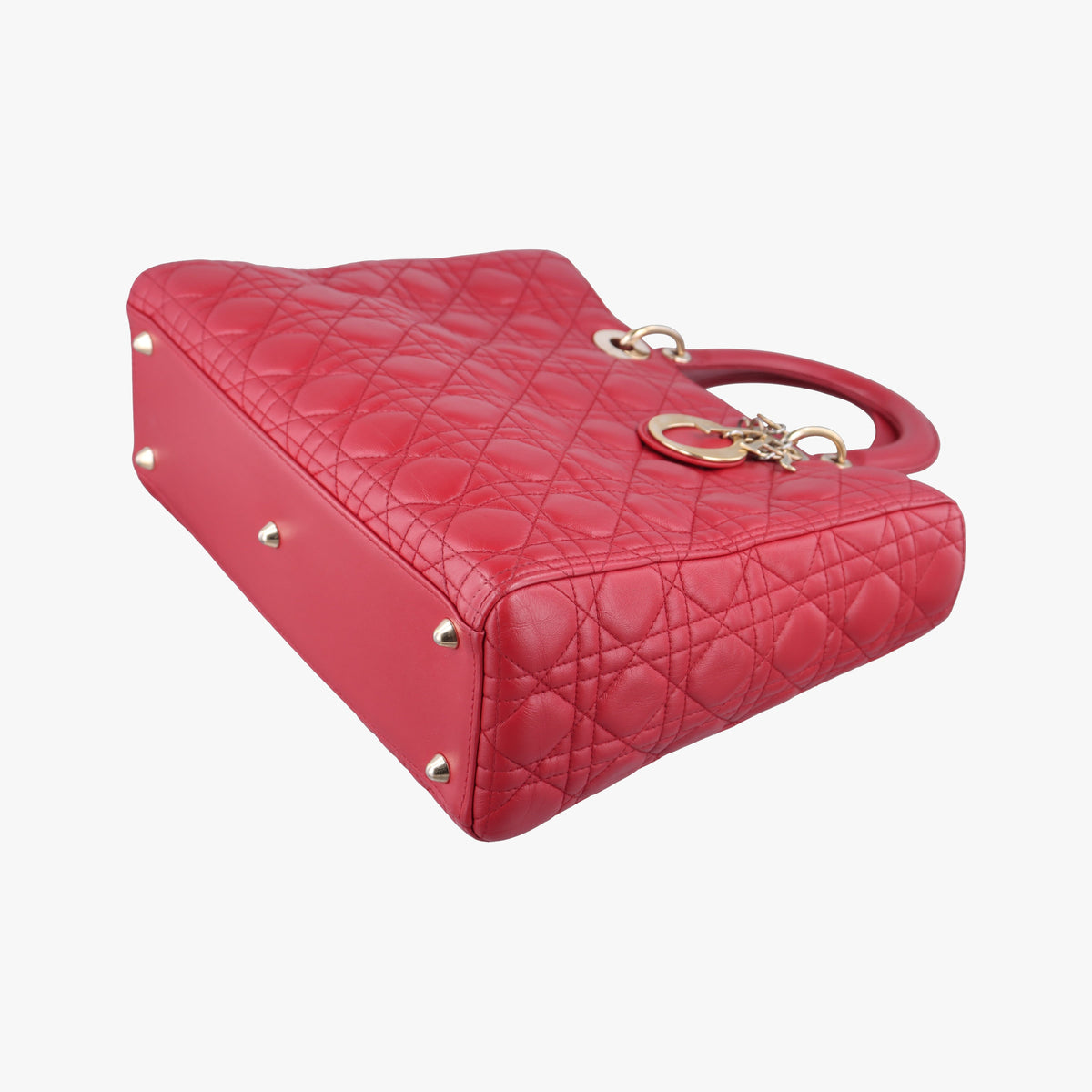 Vintage Christian Dior Lady Dior Red lambskin  handbag | stylenewstar