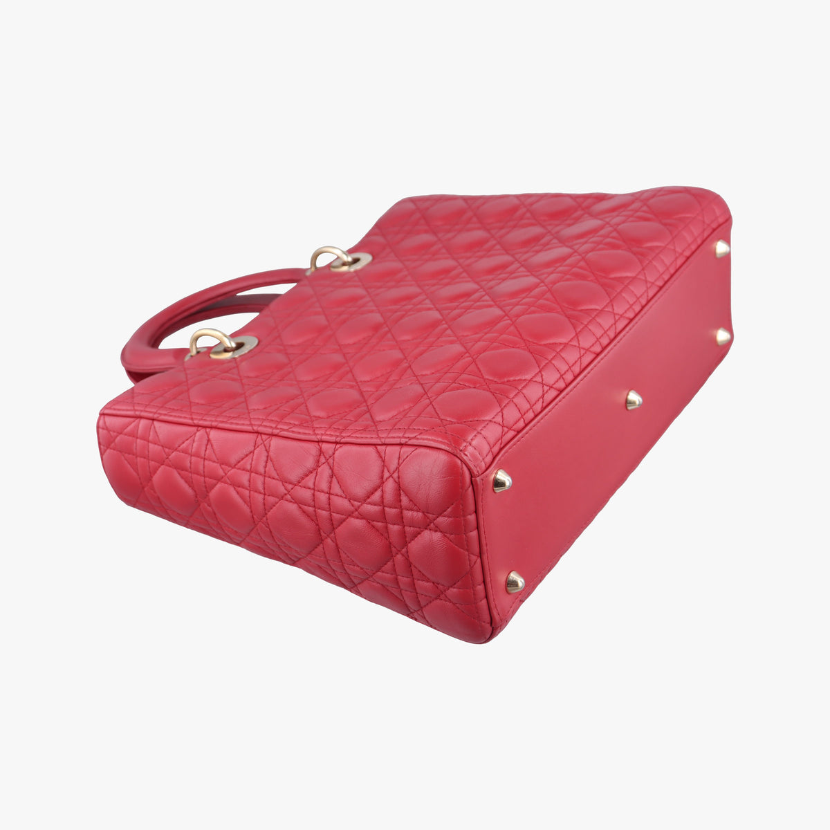 Vintage Christian Dior Lady Dior Red lambskin  handbag | stylenewstar