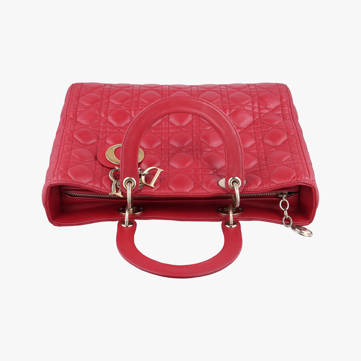 Vintage Christian Dior Lady Dior Red lambskin  handbag | stylenewstar