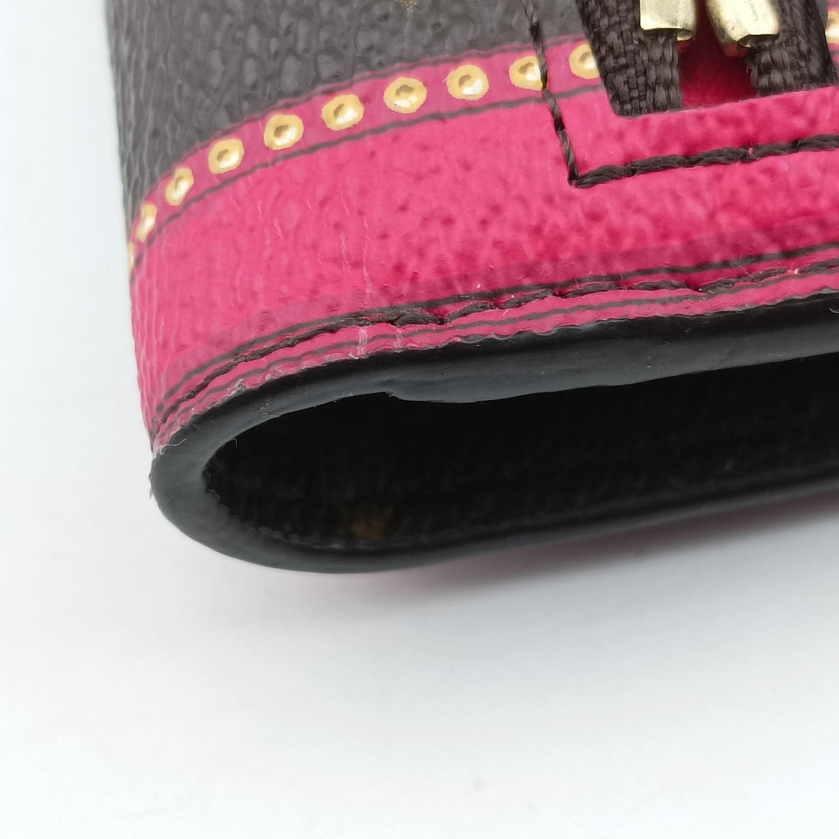Pre-owned Louis Vuitton Pochette Weekend brown×Fuchsia Pink Monogram Canvas M62456 shoulderbag | stylenewstar