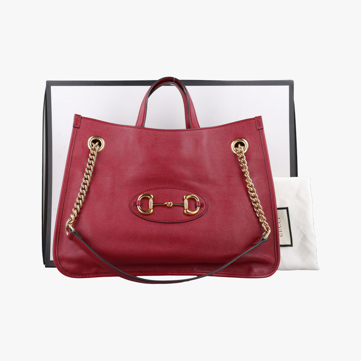 Pre-owned Gucci HORSEBIT 1955 Red Leather 621144 shoulderbag | stylenewstar