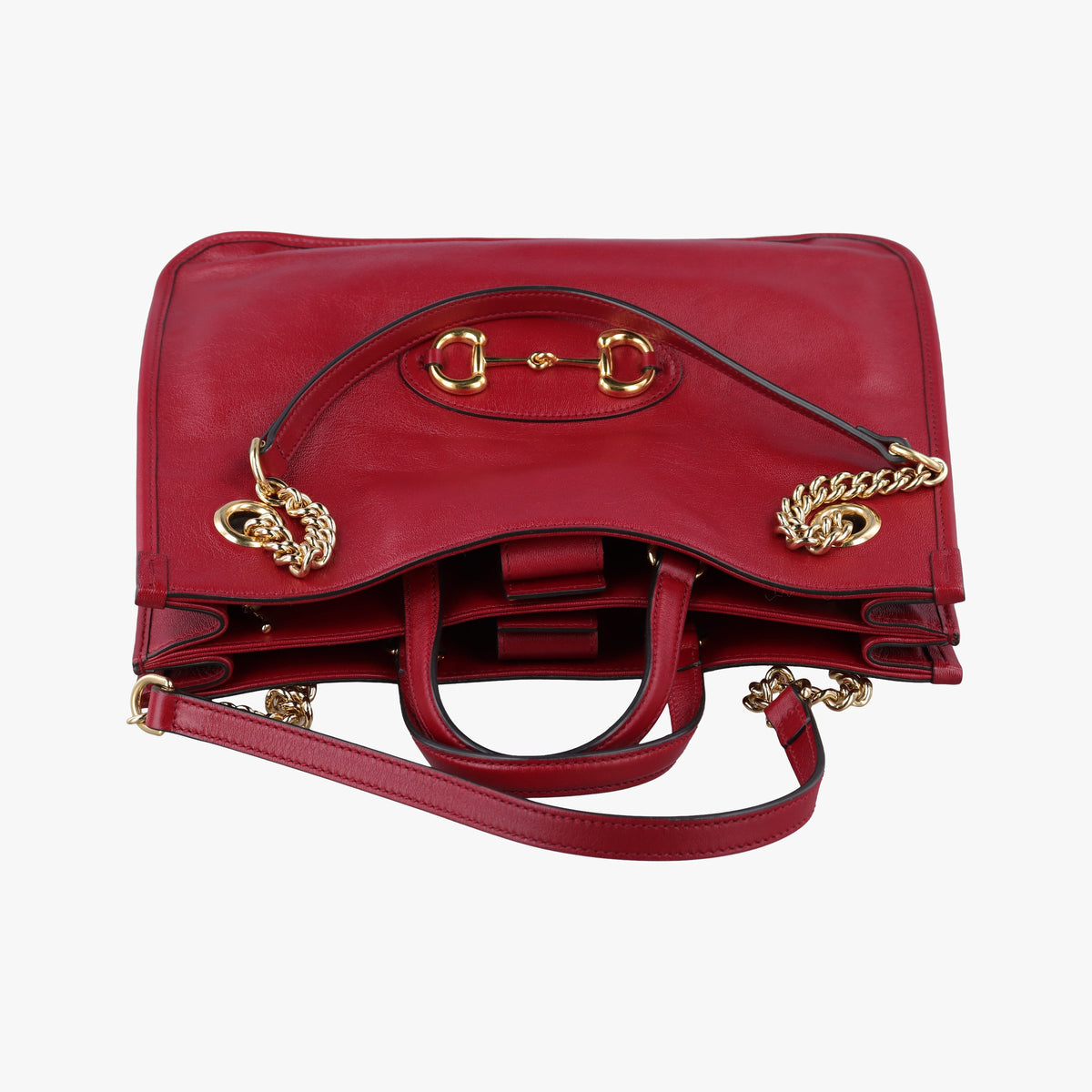 Pre-owned Gucci HORSEBIT 1955 Red Leather 621144 shoulderbag | stylenewstar