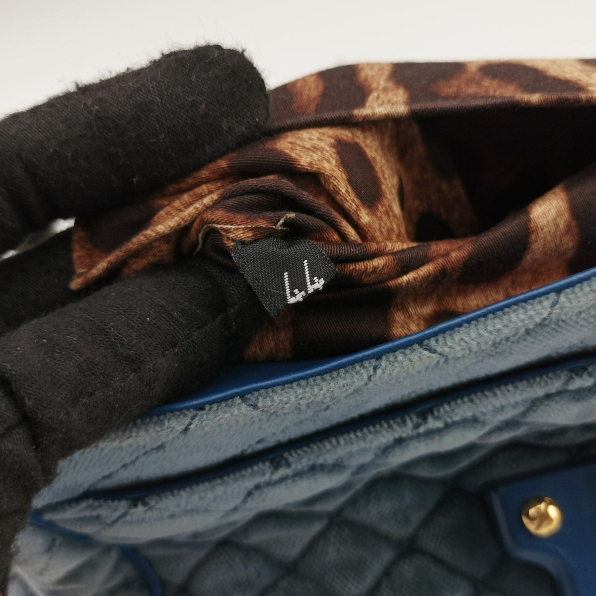 Vintage Dolce & Gabbana Quilted Lucia Embellished Blue Denim  shoulderbag | stylenewstar