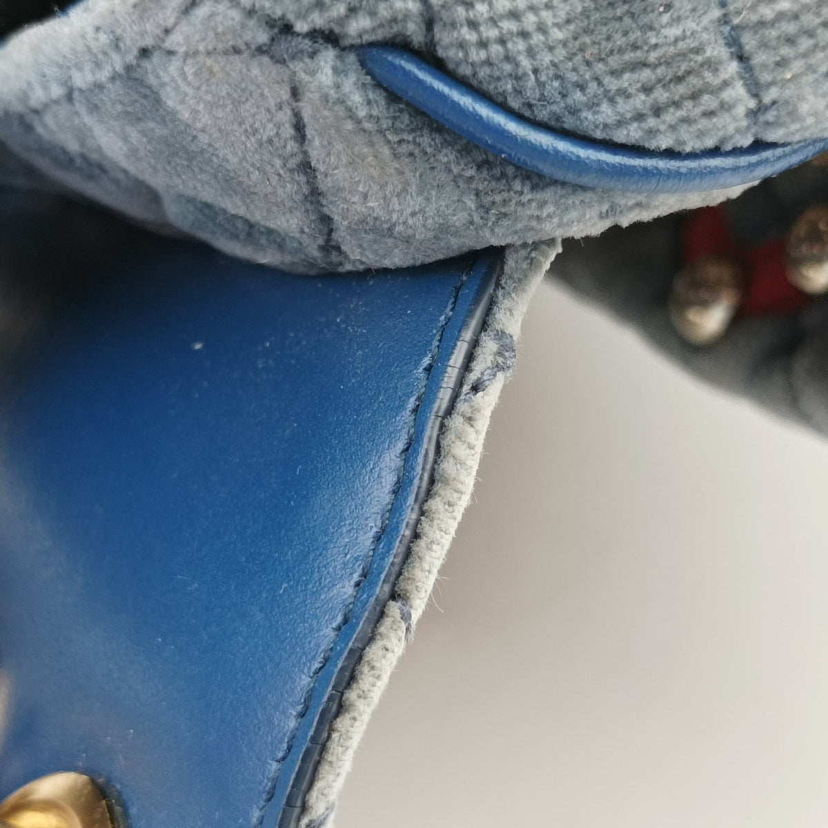 Vintage Dolce & Gabbana Quilted Lucia Embellished Blue Denim  shoulderbag | stylenewstar