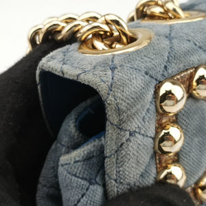 Vintage Dolce & Gabbana Quilted Lucia Embellished Blue Denim  shoulderbag | stylenewstar