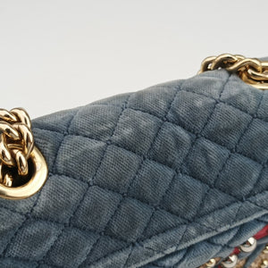 Vintage Dolce & Gabbana Quilted Lucia Embellished Blue Denim  shoulderbag | stylenewstar