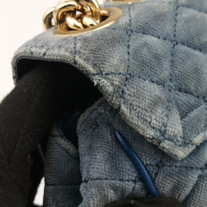 Vintage Dolce & Gabbana Quilted Lucia Embellished Blue Denim  shoulderbag | stylenewstar
