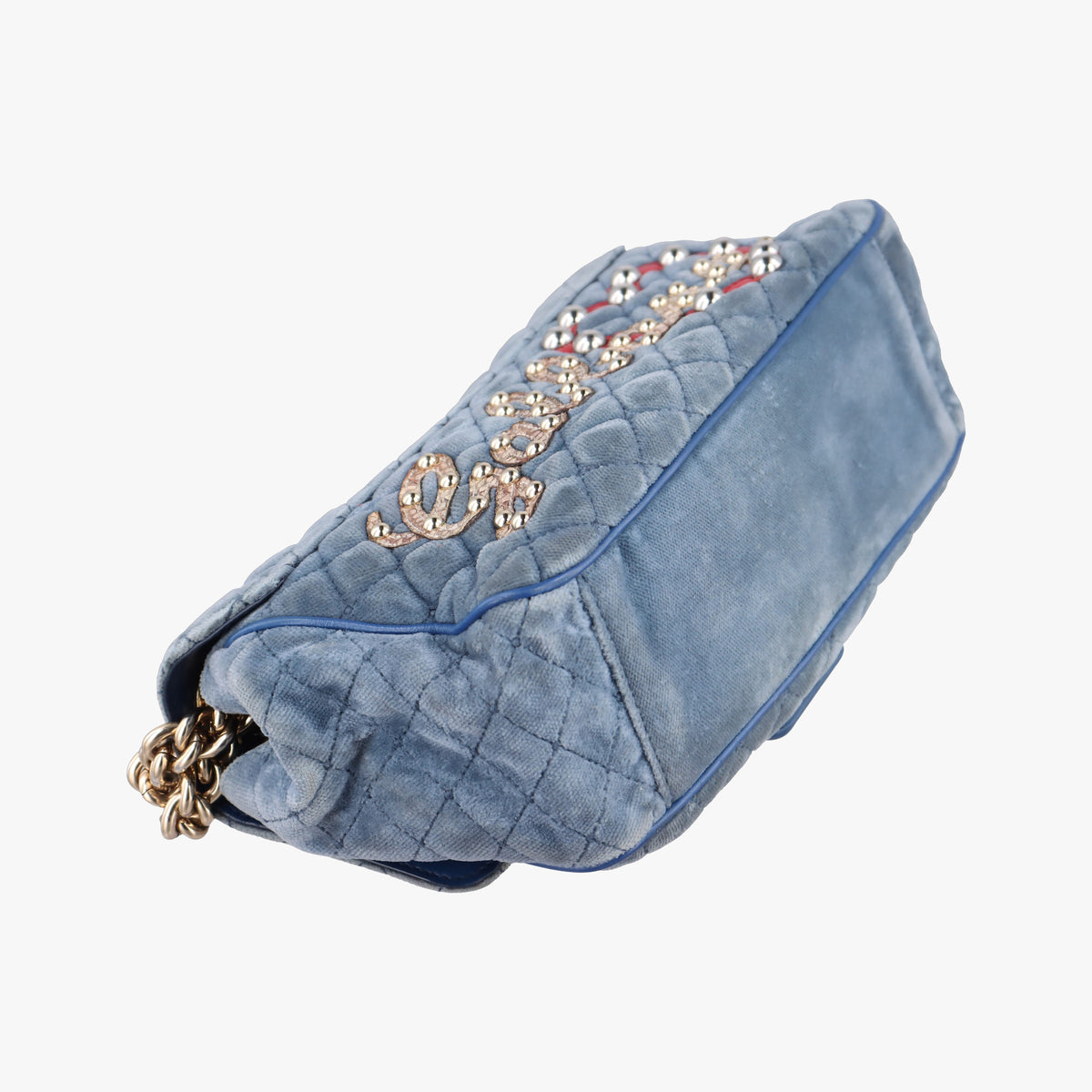 Vintage Dolce & Gabbana Quilted Lucia Embellished Blue Denim  shoulderbag | stylenewstar