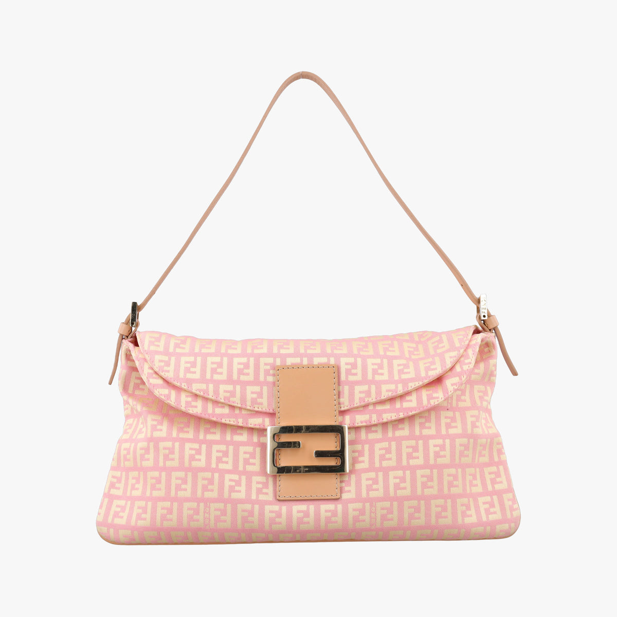 Pre-owned Fendi Mamma Bucket Pink Canvas×Leather 8BR002 shoulderbag | stylenewstar