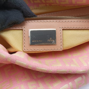 Pre-owned Fendi Mamma Bucket Pink Canvas×Leather 8BR002 shoulderbag | stylenewstar