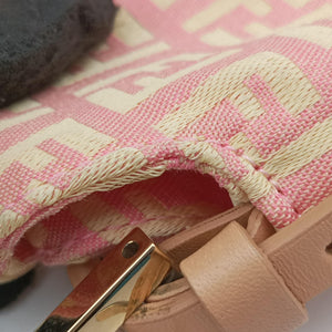 Pre-owned Fendi Mamma Bucket Pink Canvas×Leather 8BR002 shoulderbag | stylenewstar