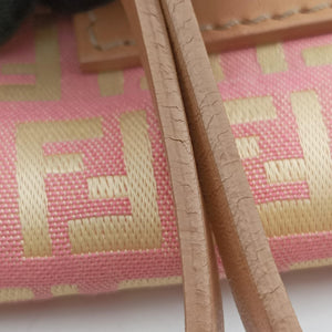 Pre-owned Fendi Mamma Bucket Pink Canvas×Leather 8BR002 shoulderbag | stylenewstar