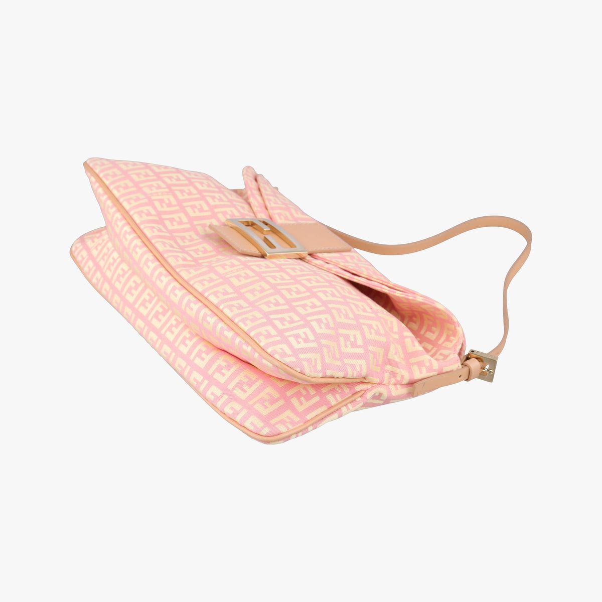 Pre-owned Fendi Mamma Bucket Pink Canvas×Leather 8BR002 shoulderbag | stylenewstar