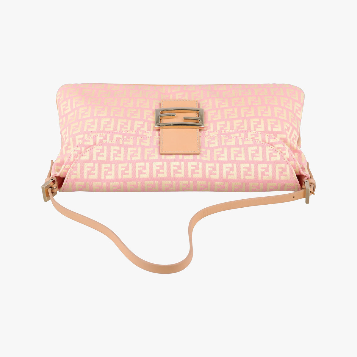 Pre-owned Fendi Mamma Bucket Pink Canvas×Leather 8BR002 shoulderbag | stylenewstar
