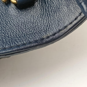 Pre-owned Gucci GG Marmont White×navy Leather 574969 shoulderbag | stylenewstar