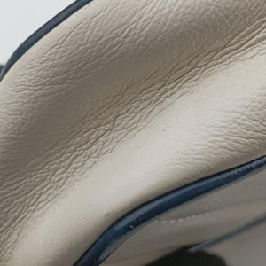 Pre-owned Gucci GG Marmont White×navy Leather 574969 shoulderbag | stylenewstar