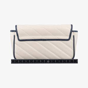 Pre-owned Gucci GG Marmont White×navy Leather 574969 shoulderbag | stylenewstar