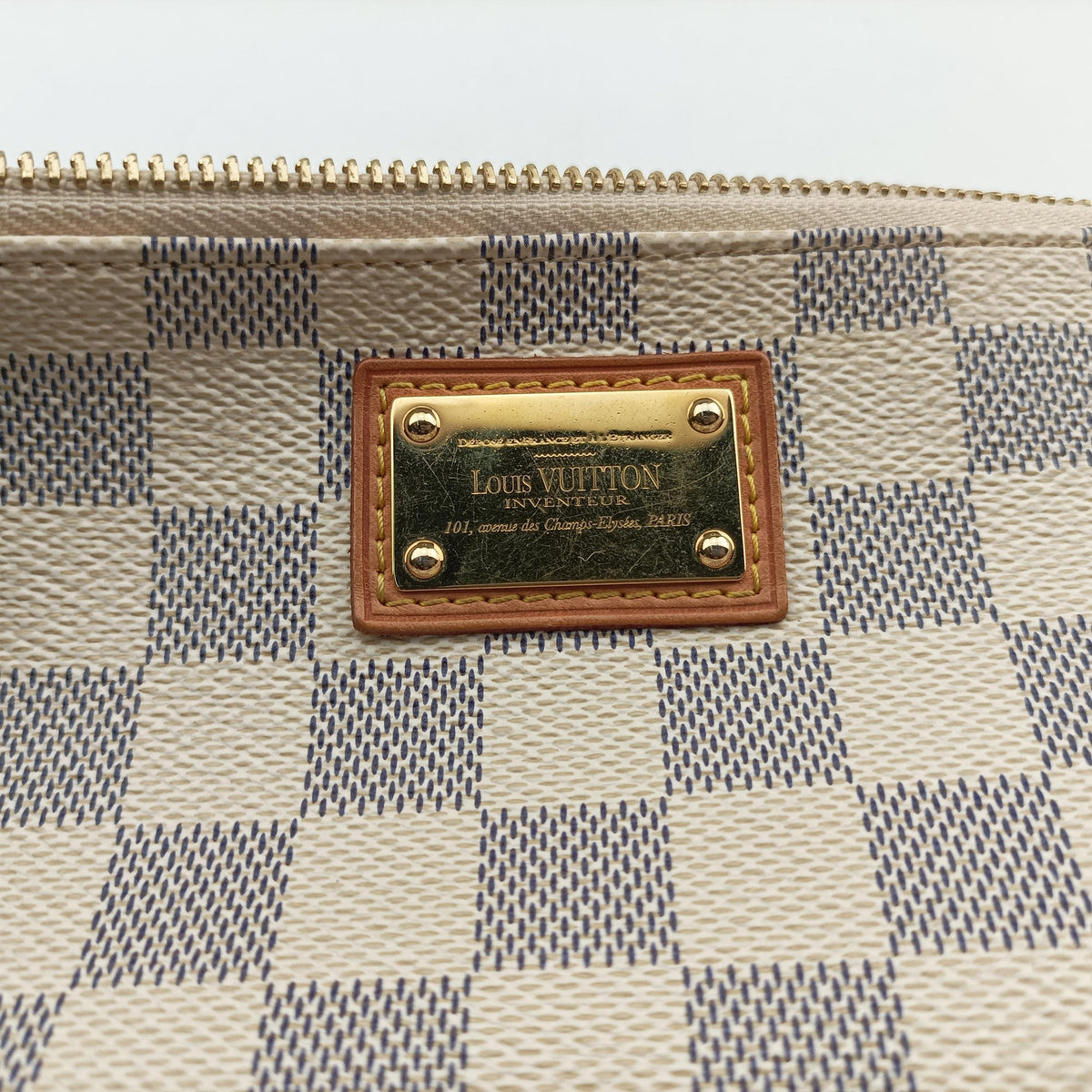 Pre-owned Louis Vuitton Pochette Mila MM AZUR Damier Canvas N60027 handbag | stylenewstar