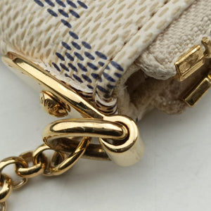 Pre-owned Louis Vuitton Pochette Mila MM AZUR Damier Canvas N60027 handbag | stylenewstar