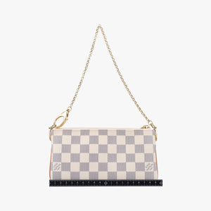 Pre-owned Louis Vuitton Pochette Mila MM AZUR Damier Canvas N60027 handbag | stylenewstar