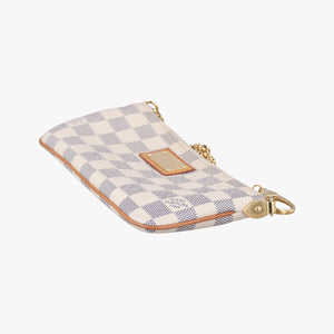 Pre-owned Louis Vuitton Pochette Mila MM AZUR Damier Canvas N60027 handbag | stylenewstar