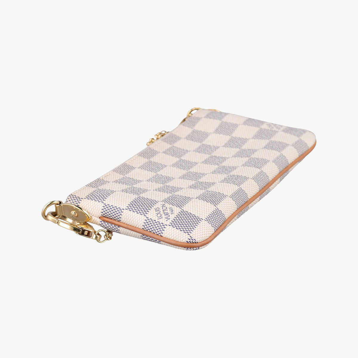 Pre-owned Louis Vuitton Pochette Mila MM AZUR Damier Canvas N60027 handbag | stylenewstar