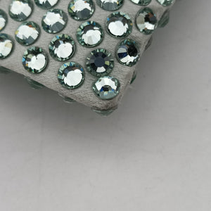 Pre-owned Prada Rosa Satin Crystal Mini Tote Green Rhinestone 1BA253 shoulderbag | stylenewstar