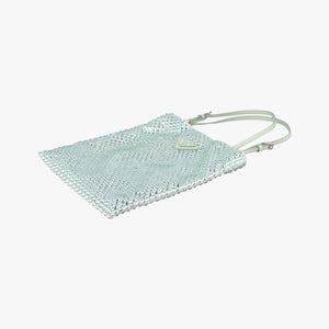 Pre-owned Prada Rosa Satin Crystal Mini Tote Green Rhinestone 1BA253 shoulderbag | stylenewstar