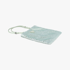 Pre-owned Prada Rosa Satin Crystal Mini Tote Green Rhinestone 1BA253 shoulderbag | stylenewstar