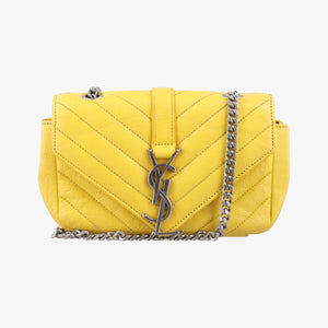 Pre-owned Yves Saint Laurent Baby Chai Yellow Leather 399289 shoulderbag | stylenewstar